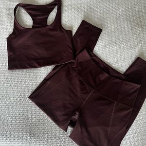Girlfriend Collective Legging Crop Top Bra Set S